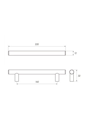 ручка рейлинг RE1008 160/220 матовый хром (20)  (аналог 19015-1)