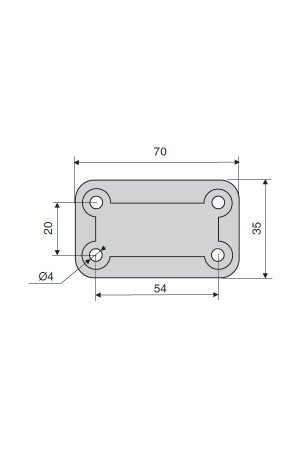 003/Z пластина металличская  35*70 с 4-мя отверстиями, цинк