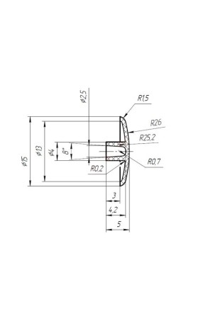 заглушка для евровинта/шестигранник белая №23(1000 шт/уп)