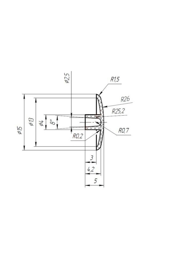 заглушка для евровинта/шестигранник черная №22(1000 шт/уп)