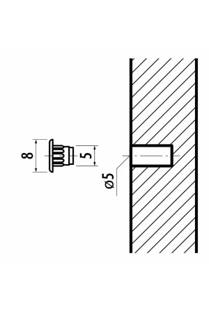 заглушка для отверстия d5мм, белая(1000шт)