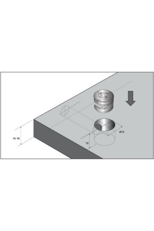 эксцентрик D15x11,5 мм, для плит 16 мм, 3,1 г, цинк/BLZ5102