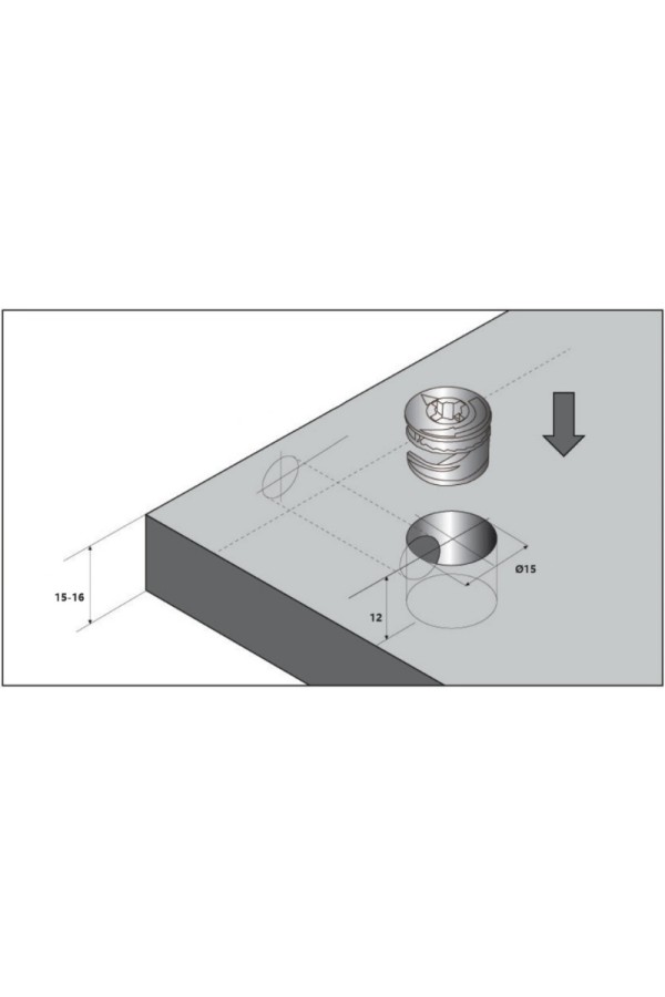 эксцентрик D15x11,5 мм, для плит 16 мм, 3,1 г, цинк/BLZ5102