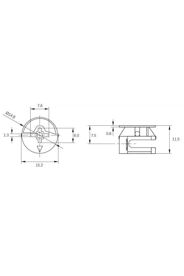 эксцентрик D15x11,5 мм, для плит 16 мм, 3,1 г, цинк/BLZ5102