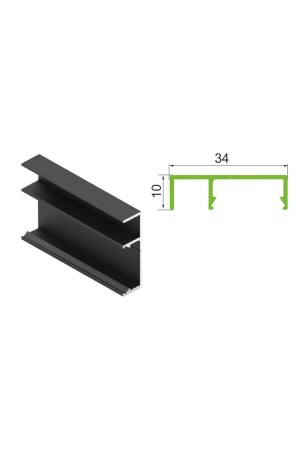 Профиль для полки с подсветкой 5,4м черный матовый CKRU0559 Aristo