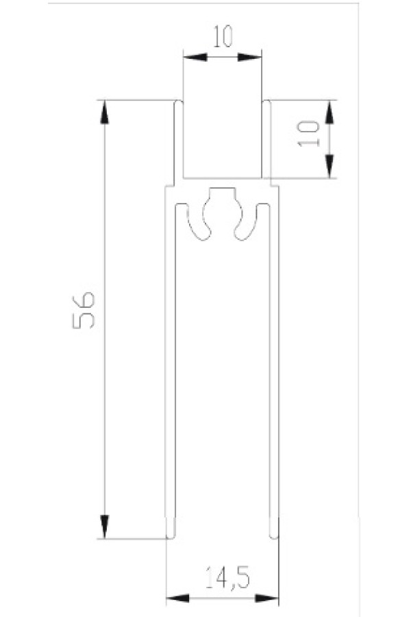 Рамка нижняя дуб неаполь 5,4м для шкафов купе Aristo