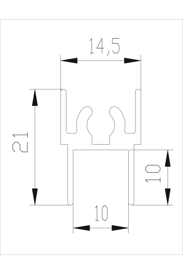 Рамка верхняя дуб серый 5,4м для шкафов купе Aristo