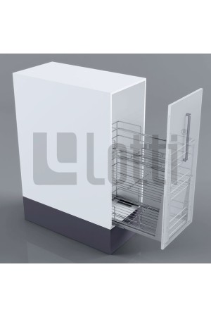 Выдвижная корзина 300мм с доводчиком 3 полки нижнее крепление хром LS3/300D/D Lotti