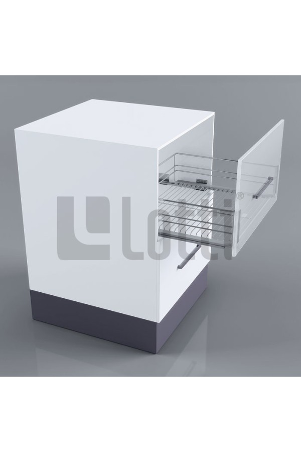 Выдвижная корзина 600мм c доводчиком хром LS1/600K1/D Lotti