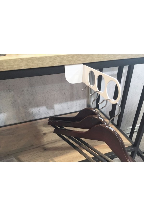 Вешалка-держатель настенная для плечиков 238*54мм, 3 отверстия белая