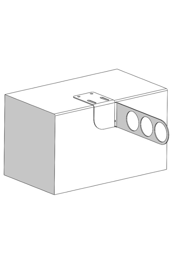 Вешалка-держатель настенная для плечиков 238*54мм, 3 отверстия серая