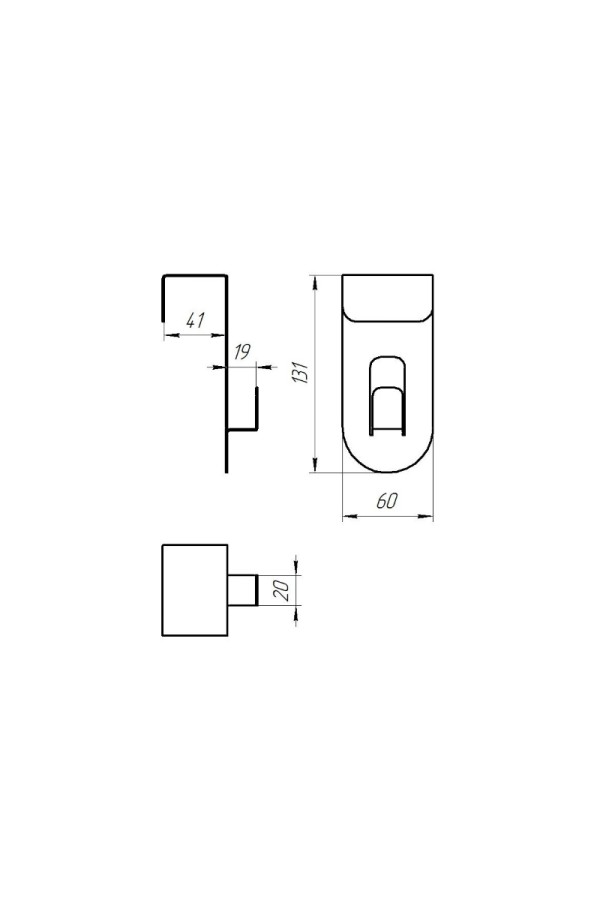 Крючок-держатель для плечиков 40мм серый