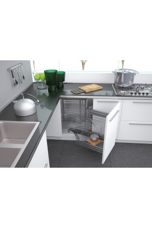 уголок волшебный SIGE MAGIC-4 в базу 900мм (860х500х600-850мм), доводчик, правый, хром /350X001D12