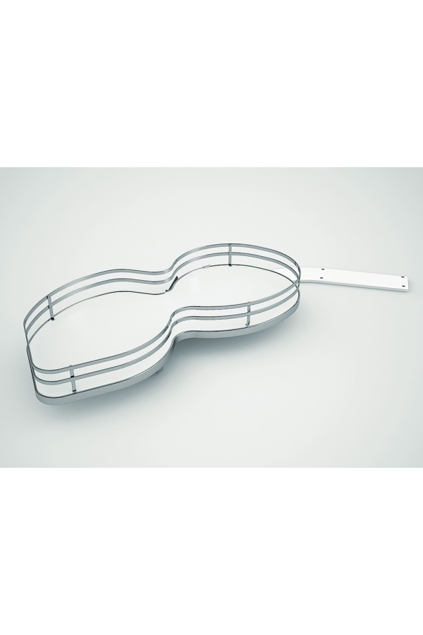 угловое решение SIGE NUVOLA SOLO в базу 900/450мм (890*490*160мм), 2 полки, левая, хром/371X+002S12