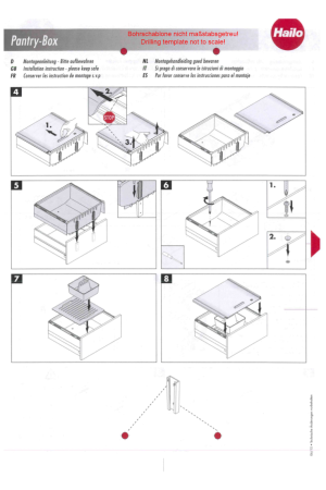 ящик-вставка PANTRY-BOX в базу 600мм, со скользящей крышкой из закаленного стекла/ 3960-60