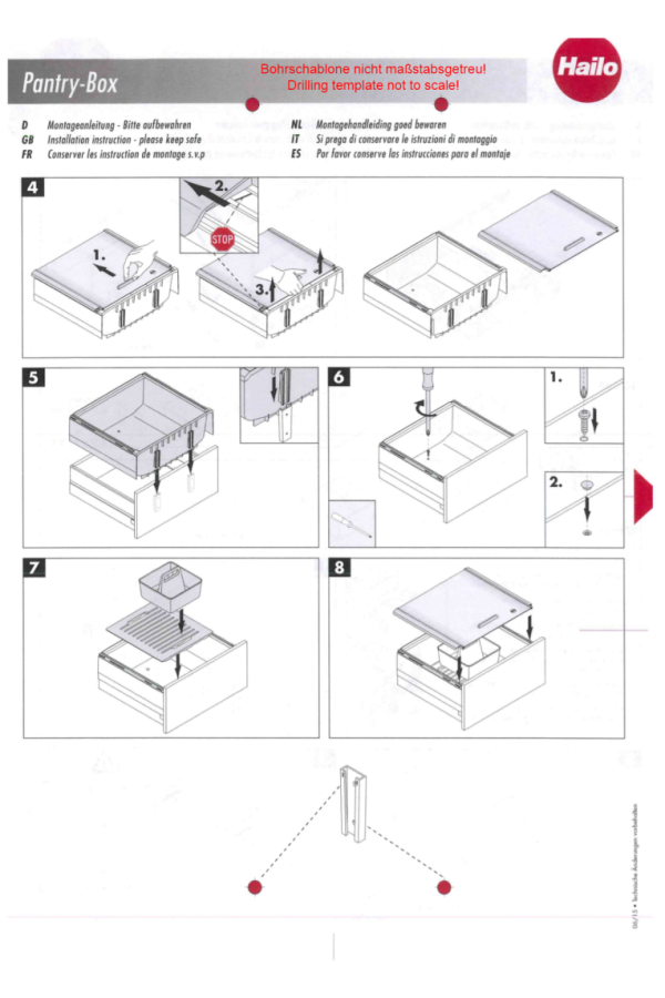 ящик-вставка PANTRY-BOX в базу 600мм, со скользящей крышкой из закаленного стекла/ 3960-60