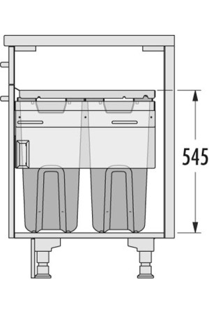 выдвижная система Laundry Carrier в базу 500мм с 2 корзинами для белья/3270511