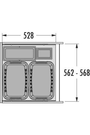 выдвижная система Laundry Carrier в базу 600мм с 4 корзинами, белая/3270611