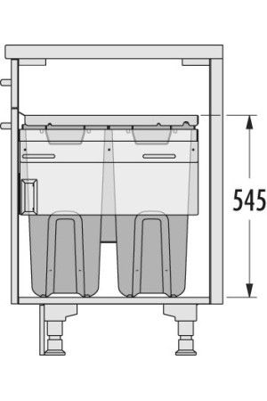 выдвижная система Laundry Carrier в базу 600мм с 4 корзинами, белая/3270611