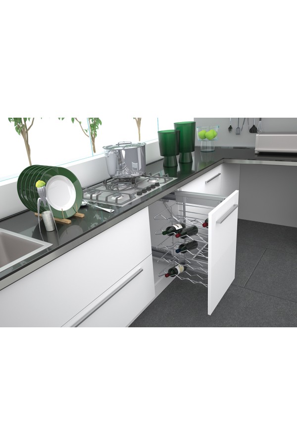 корзина выдвижная 400мм SIGE VINO с доводчиком 350х450х650мм, хром/NP270C.271.5.40