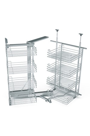 уголок волшебный SIGE MAGIC-8 в базу 900мм (860х450х1100-1460мм), доводчик, левый, хром /450002S12