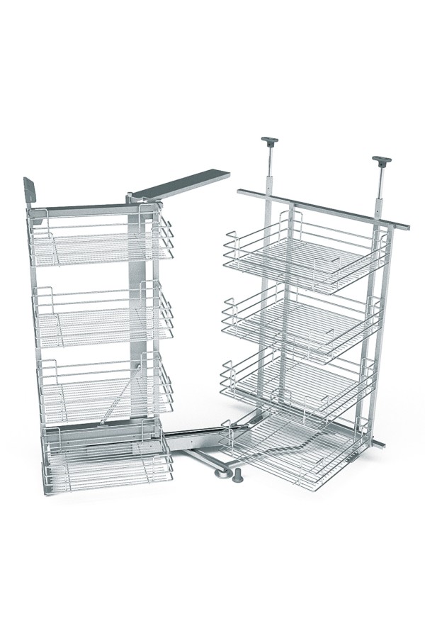 уголок волшебный SIGE MAGIC-8 в базу 900мм (860х450х1100-1460мм), доводчик, левый, хром /450002S12