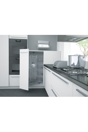 уголок волшебный SIGE MAGIC-8 в базу 900мм (860х450х1100-1460мм), доводчик, левый, хром /450002S12