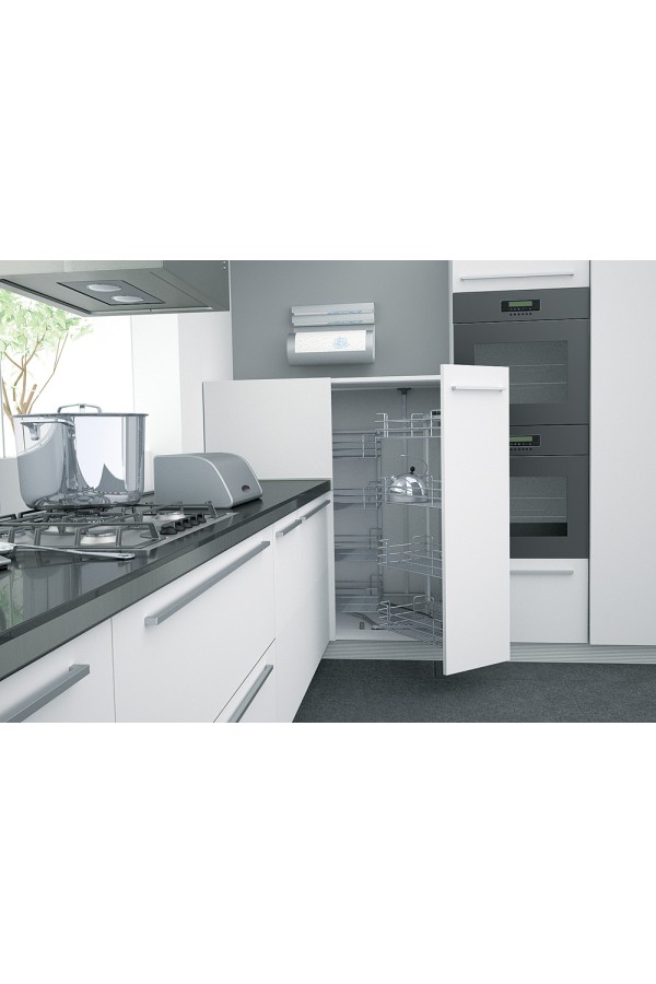 уголок волшебный SIGE MAGIC-8 в базу 900мм (860х450х1100-1460мм), доводчик, правый, хром /450002D12