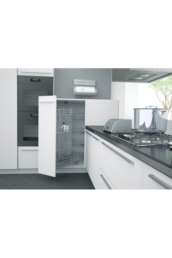 уголок волшебный SIGE MAGIC-8 в базу 900мм (860х450х1100-1460мм), доводчик, правый, хром /450002D12