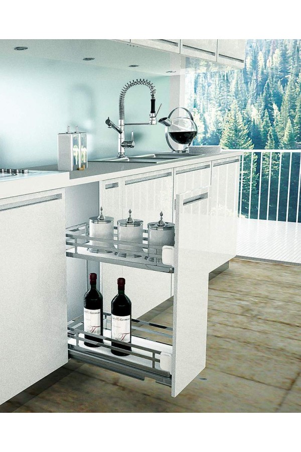 корзина выдвижная 450мм SIGE WELLSET с доводчиком 410х450х520мм, хром /004+02512G