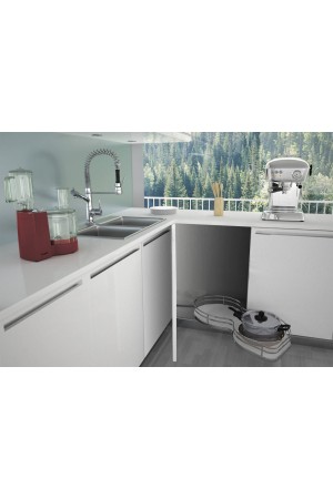 угловое решение SIGE NUVOLA SOLO в базу 900/450мм (890*490*160мм), 1 полка, левая, хром/371X+010S12