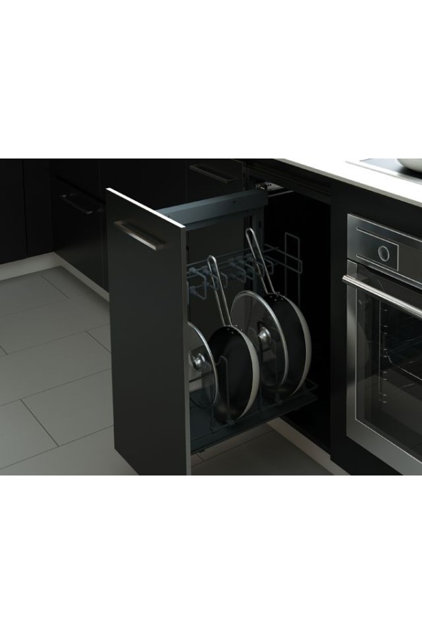 корзина выдвижная STARAX в базу 450мм (310х475х640) для сковородок и крышек,антрацит, правая/S-2881-A