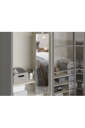 зеркало выкатное поворотное STARAX в базу 200мм(120х340х1300), серый/S-6612-G