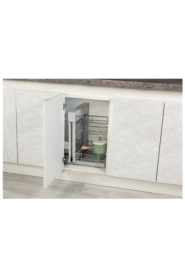 уголок волшебный 650мм (640х510х560) STARAX, крепление донное, хром/S-3007-C