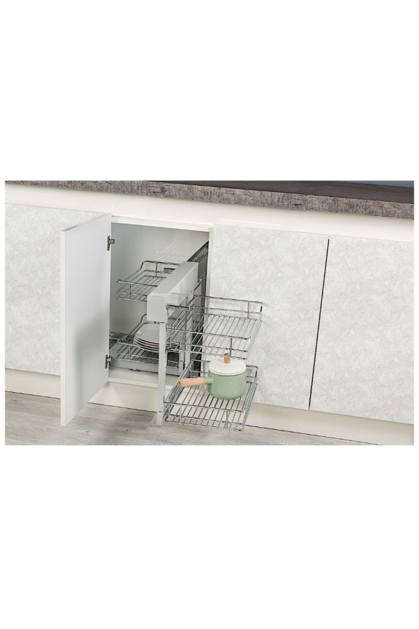 уголок волшебный 650мм (640х510х560) STARAX, крепление донное, хром/S-3007-C