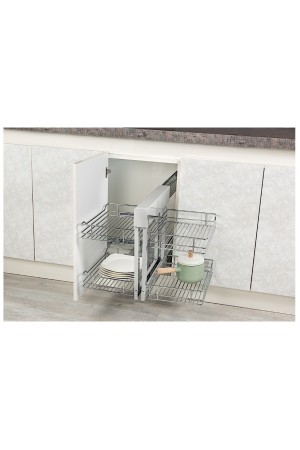 уголок волшебный 650мм (640х510х560) STARAX, крепление донное, хром/S-3007-C