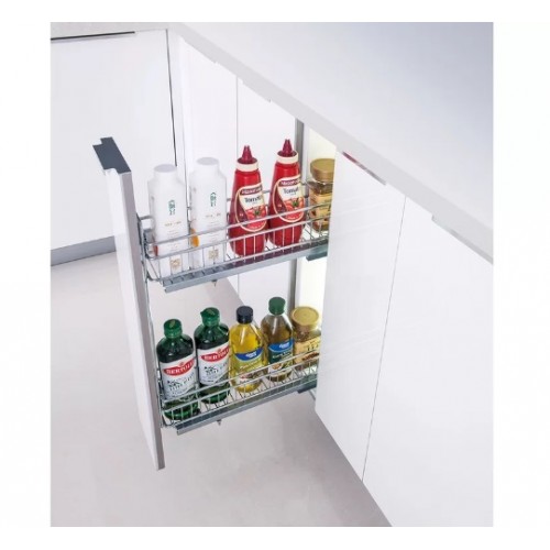 бутылочница 150мм, 2 яруса, левая, хром, Firmax Smartline/FRM1500.15L