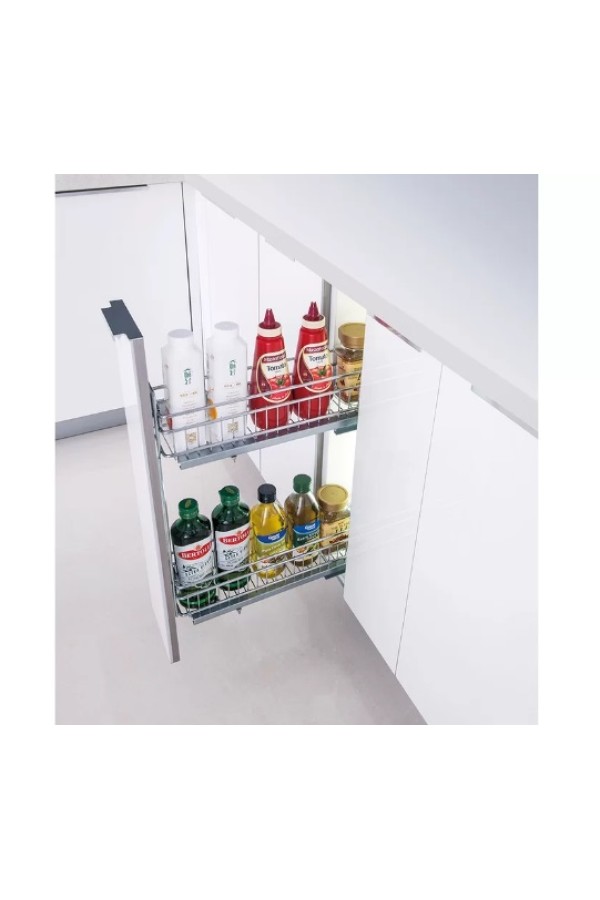 бутылочница 150мм, 2 яруса, левая, хром, Firmax Smartline/FRM1500.15L