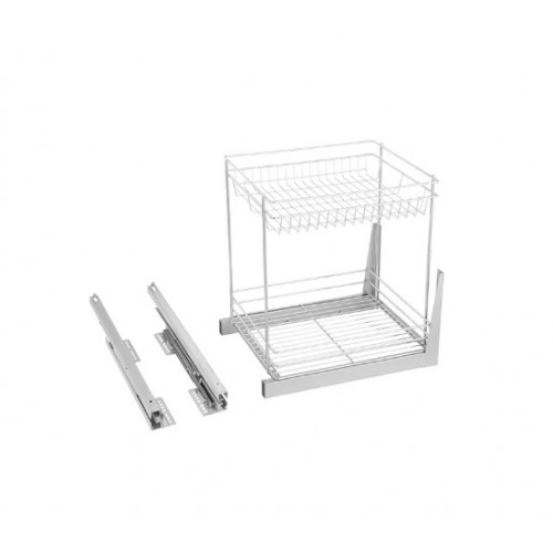 корзина выдвижная 300мм, 2 яруса, нижнее крепл, хром, Firmax Smartline/FRM1501.30