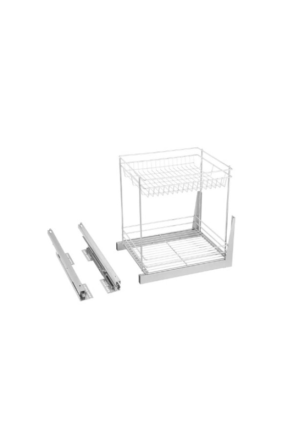 корзина выдвижная 300мм, 2 яруса, нижнее крепл, хром, Firmax Smartline/FRM1501.30