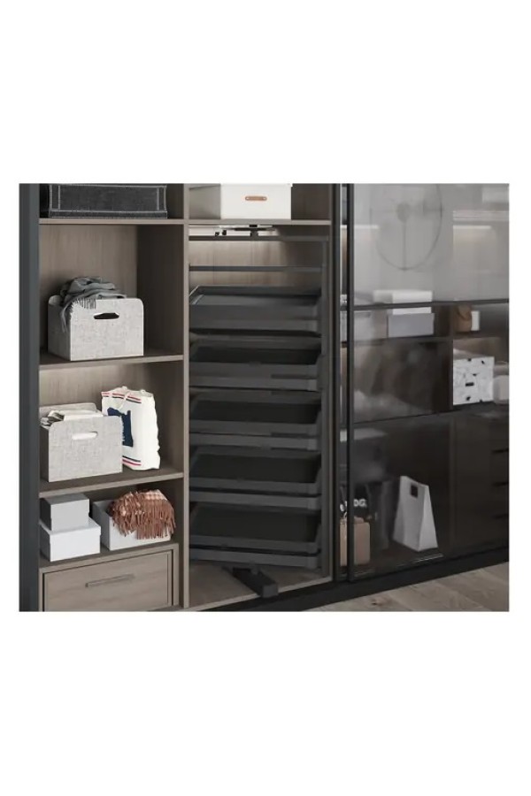 полка для обуви вращающаяся 12-ти уровневая STARAX 800мм,антарцит/S-6835-А