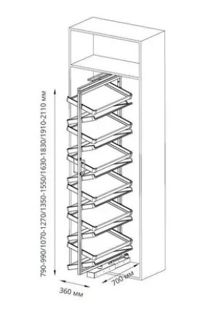 полка для обуви вращающаяся 12-ти уровневая STARAX 800мм,антарцит/S-6835-А