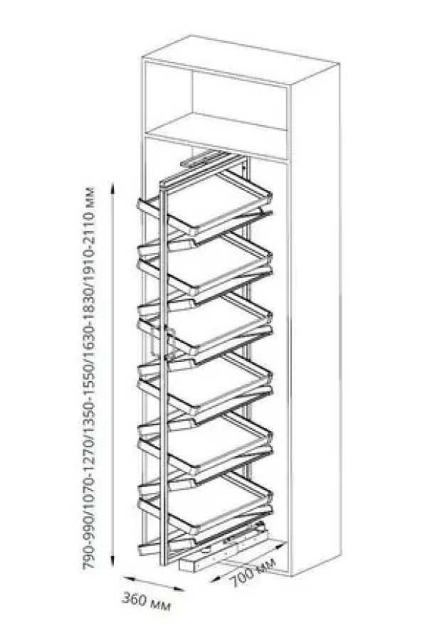 полка для обуви вращающаяся 12-ти уровневая STARAX 800мм,антарцит/S-6835-А