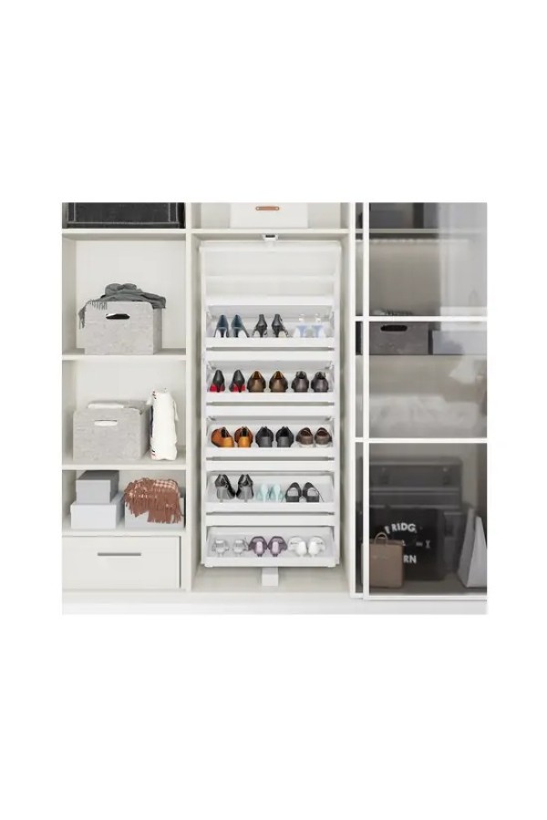 полка для обуви вращающаяся 12-ти уровневая STARAX 800мм,белый/S-6835-W