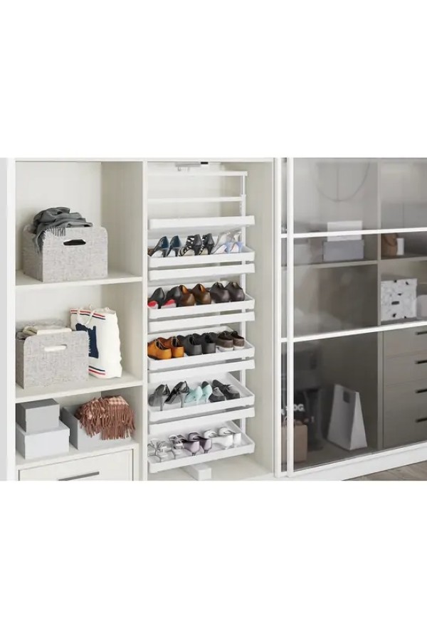 полка для обуви вращающаяся 12-ти уровневая STARAX 800мм,белый/S-6835-W