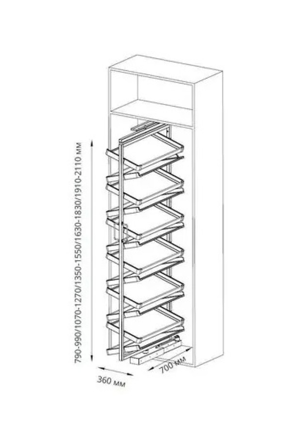 полка для обуви вращающаяся 12-ти уровневая STARAX 800мм,белый/S-6835-W