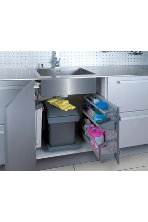 бутылочница 200мм Hailo Vario (158х495х496), 3 яруса, серебро/3903-00
