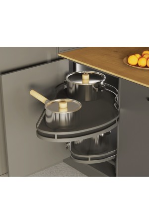 уголок волшебный Optima ERGO 800мм (800*411*520мм), c доводчиком, правый, графит/WE36.0002.43.ID4