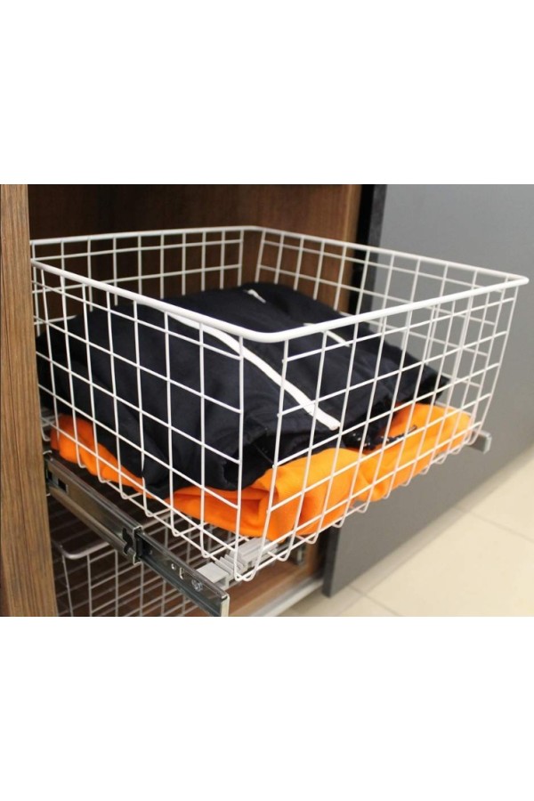 корзина сетчатая 400*400*120мм, Firmax, без направляющих, белый/FRM5540.07/120