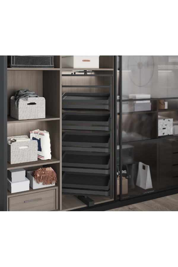 полка для обуви вращающаяся 4-х уровневая STARAX 800мм,антарцит/S-6831-A